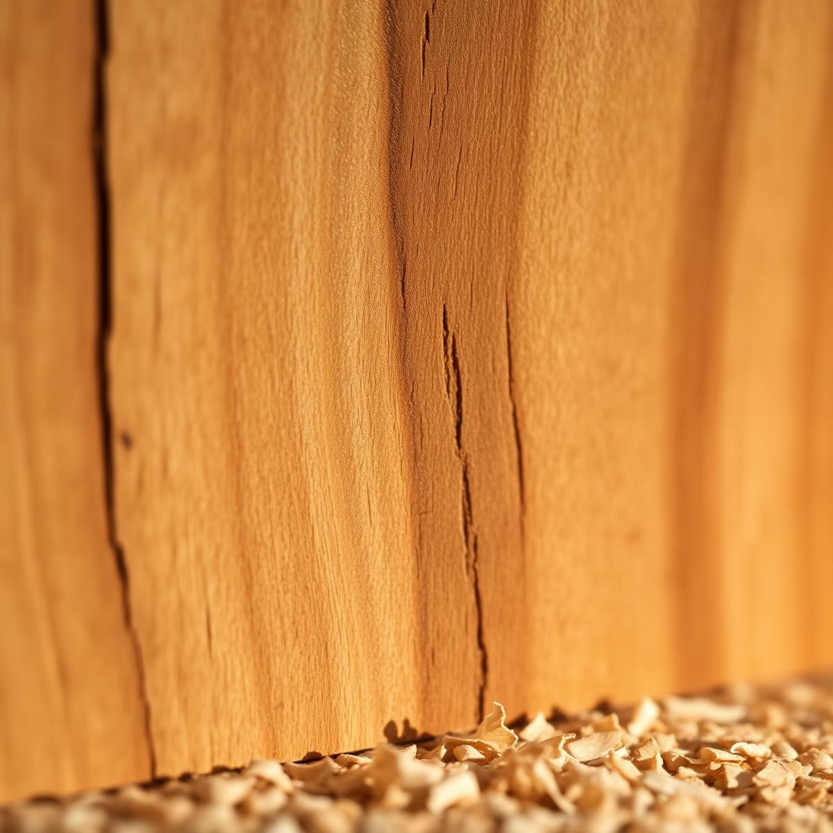 Oak timber grain and shavings